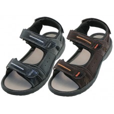 S2700-B - Wholesale Boy's "Easy USA" Double Strap Sandals (Asst. Black & Brown) 